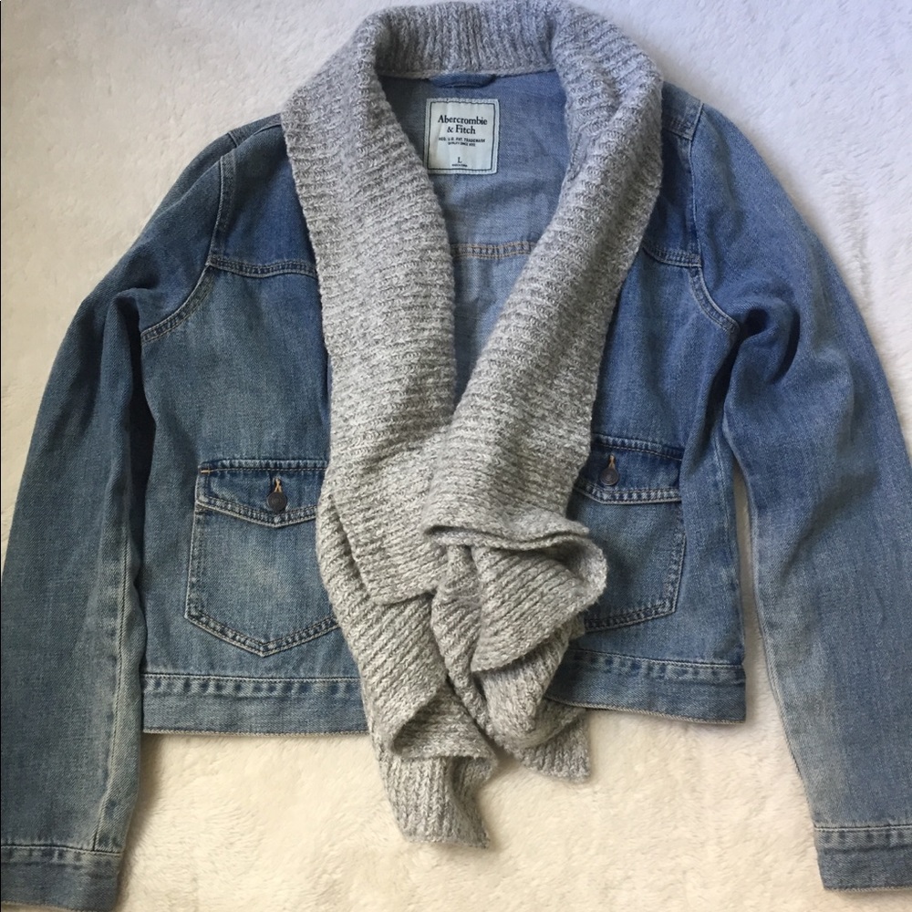 A+F Jean jacket with attached cardigan front
